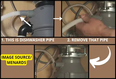 How to remove dishwasher pipe from garbage disposal 
