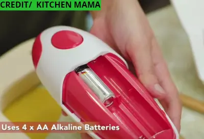 Incert battery in kitchen mama can opener
