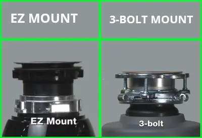 Here is comparison of garbage disposal mounting that is Ez mounting and 3 bolt mounting 